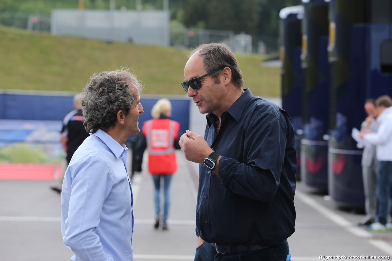 GP AUSTRIA, 21.06.2015- Alain Prost (Fra) e Gherard Berger (AUT)