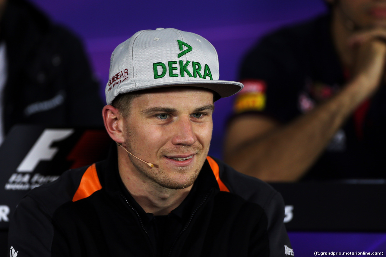 GP AUSTRIA, Nico Hulkenberg (GER) Sahara Force India F1 in the FIA Press Conference.
18.06.2015.