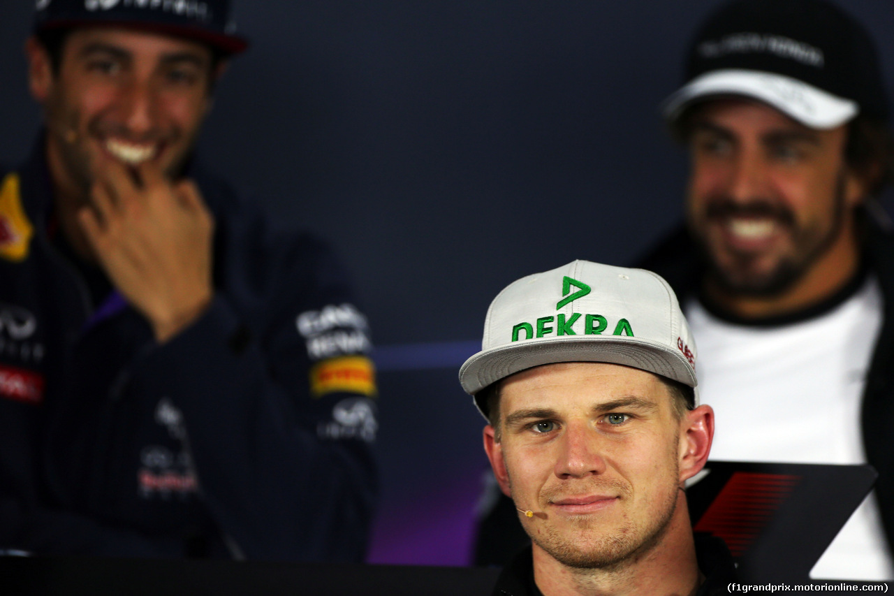 GP AUSTRIA, Nico Hulkenberg (GER) Sahara Force India F1 in the FIA Press Conference.
18.06.2015.