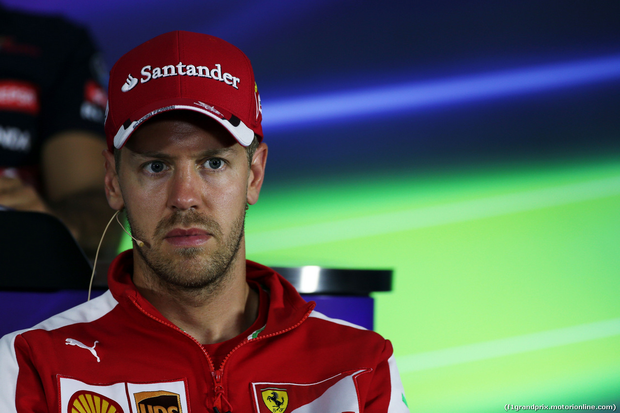 GP AUSTRIA, Sebastian Vettel (GER) Ferrari in the FIA Press Conference.
18.06.2015.