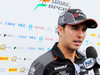 GP AUSTRIA, Sergio Perez (MEX) Sahara Force India F1 with the media.
18.06.2015.