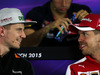 GP AUSTRIA, (L to R): Nico Hulkenberg (GER) Sahara Force India F1 with Sebastian Vettel (GER) Ferrari in the FIA Press Conference.
18.06.2015.