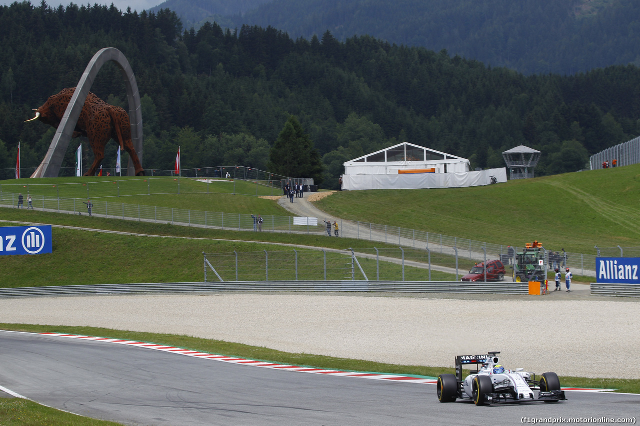 GP AUSTRIA, 20.06.2015- Prove Libere 3,  Felipe Massa (BRA) Williams F1 Team FW37