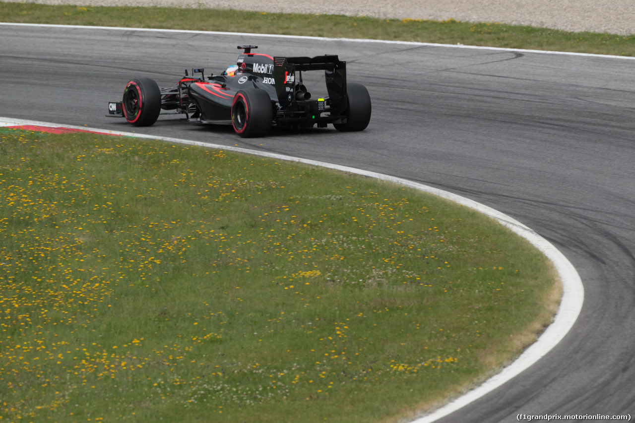 GP AUSTRIA, 20.06.2015- Prove Libere 3,  Fernando Alonso (ESP) McLaren Honda MP4-30