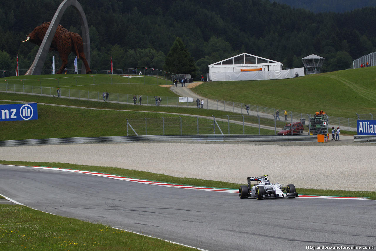 GP AUSTRIA, 20.06.2015- Prove Libere 3,  Valtteri Bottas (FIN) Williams F1 Team FW37