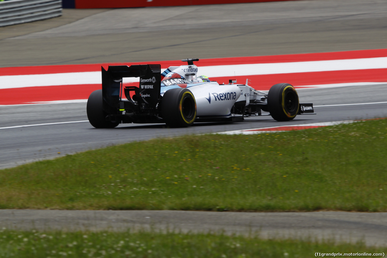 GP AUSTRIA, 20.06.2015- Prove Libere 3,  Felipe Massa (BRA) Williams F1 Team FW37