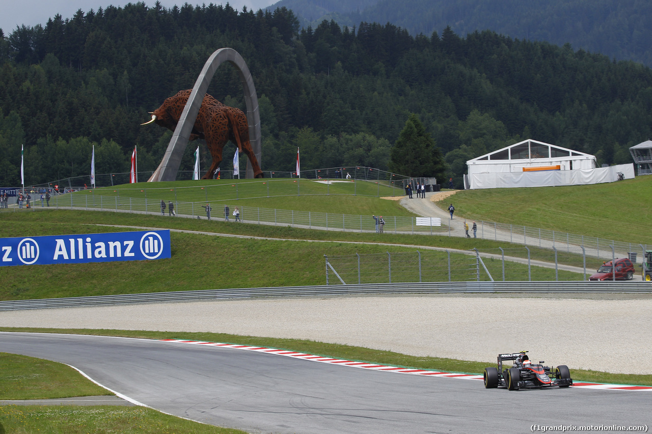 GP AUSTRIA, 20.06.2015- Prove Libere 3,  Jenson Button (GBR) McLaren Honda MP4-30