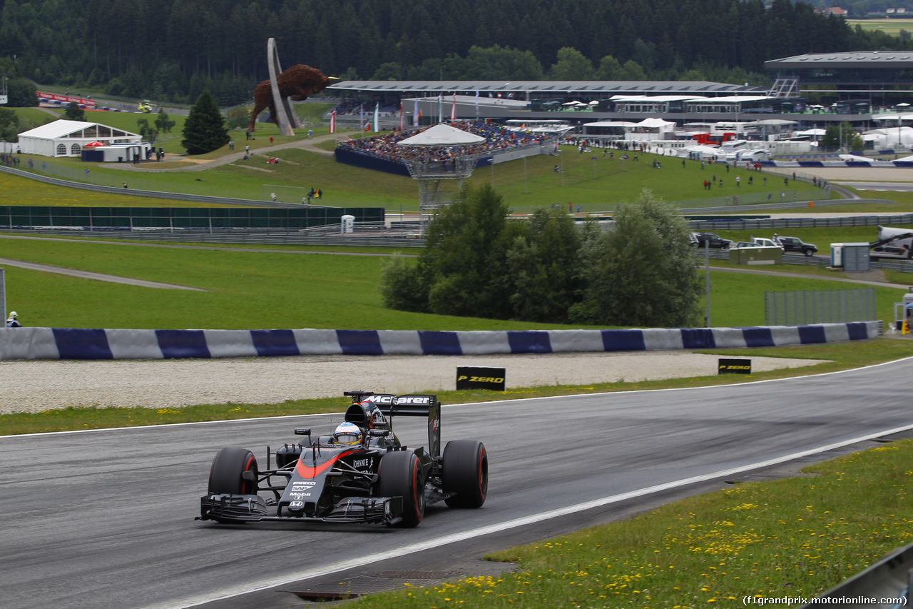 GP AUSTRIA, 20.06.2015- Qualifiche, Fernando Alonso (ESP) McLaren Honda MP4-30