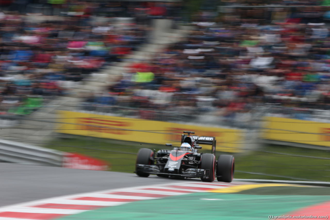 GP AUSTRIA, 20.06.2015- Qualifiche, Fernando Alonso (ESP) McLaren Honda MP4-30