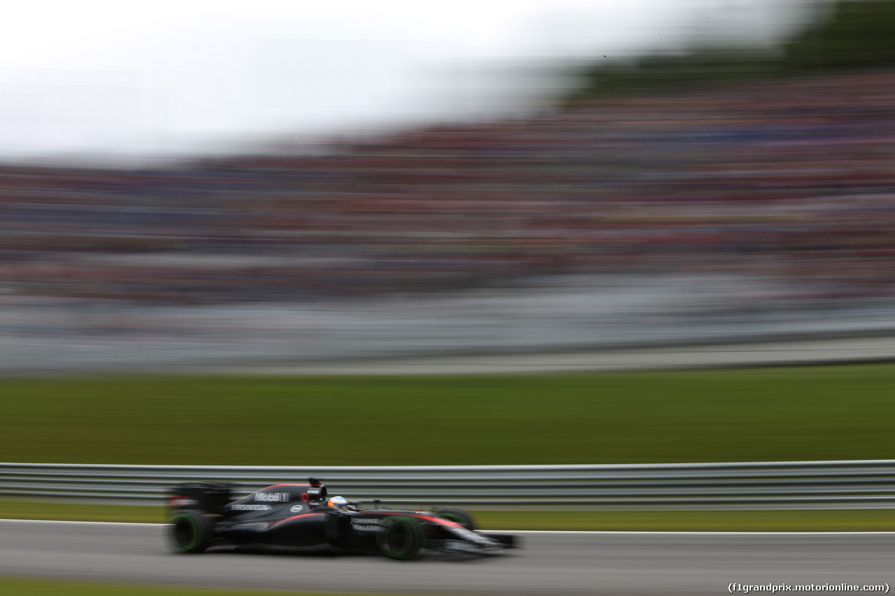 GP AUSTRIA, 20.06.2015- Qualifiche, Fernando Alonso (ESP) McLaren Honda MP4-30