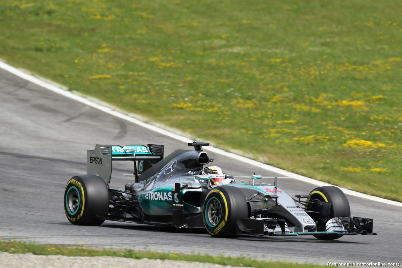 GP AUSTRIA, 19.06.2015- Prove Libere 1,  Lewis Hamilton (GBR) Mercedes AMG F1 W06