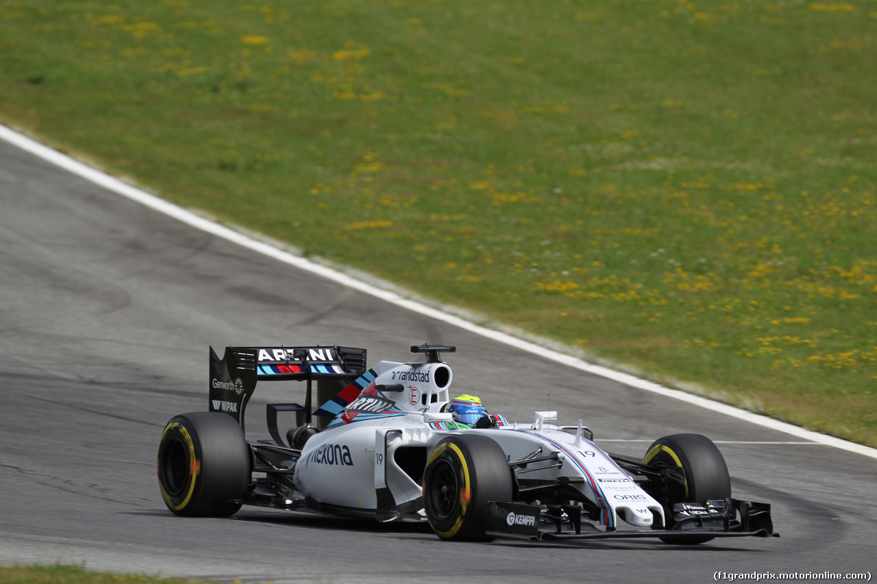 GP AUSTRIA, 19.06.2015- Prove Libere 1,  Felipe Massa (BRA) Williams F1 Team FW37