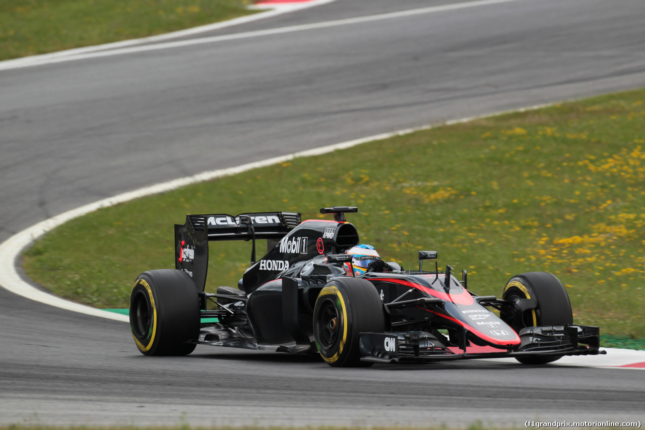 GP AUSTRIA, 19.06.2015- Prove Libere 1, Fernando Alonso (ESP) McLaren Honda MP4-30