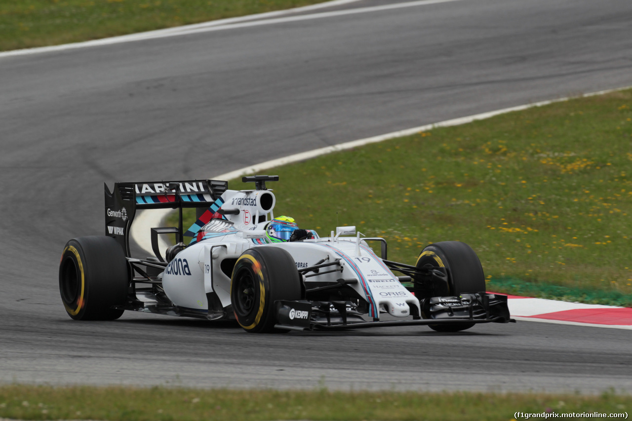 GP AUSTRIA, 19.06.2015- Prove Libere 1,  Felipe Massa (BRA) Williams F1 Team FW37