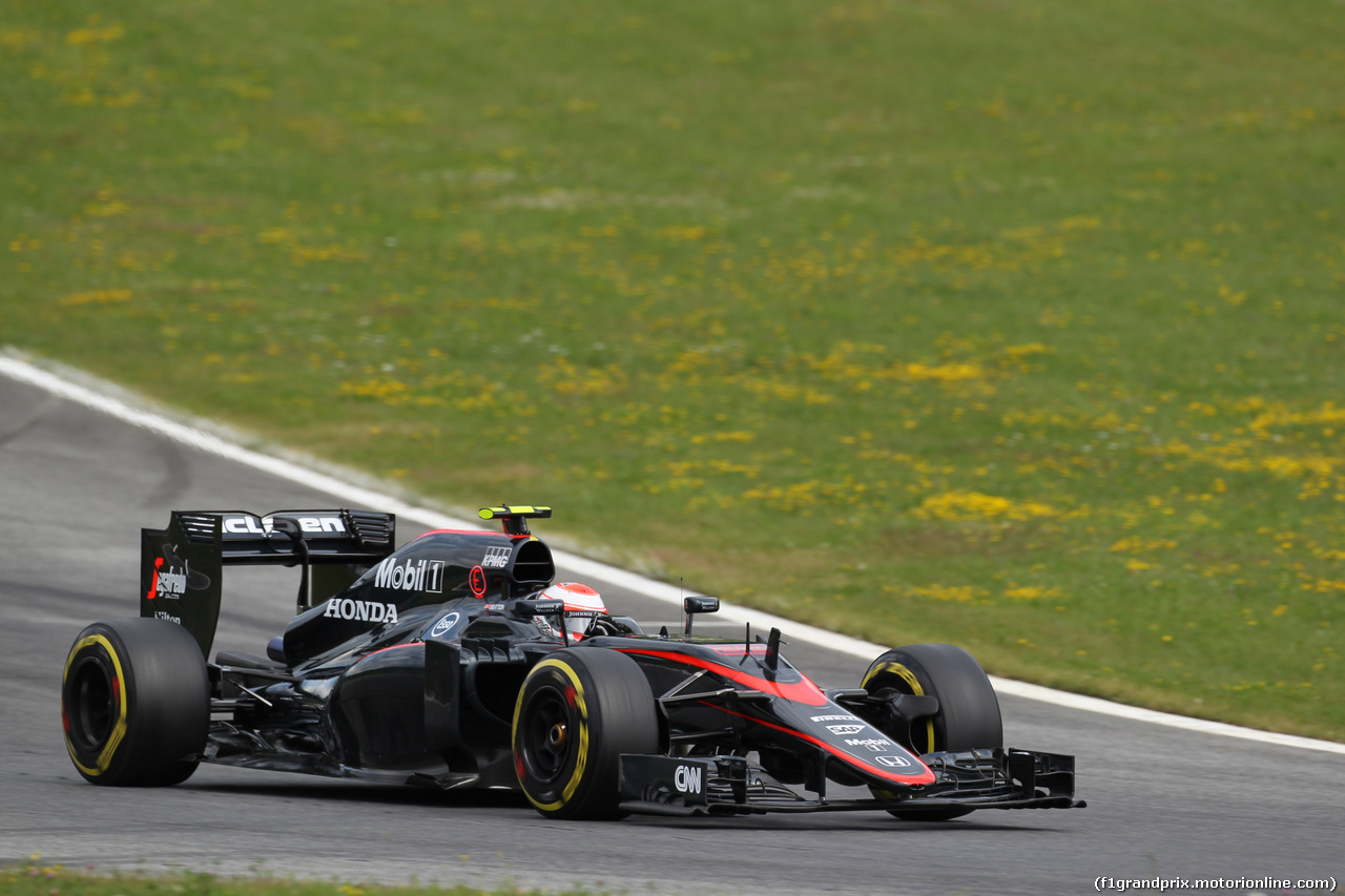 GP AUSTRIA, 19.06.2015- Prove Libere 1,  Jenson Button (GBR) McLaren Honda MP4-30