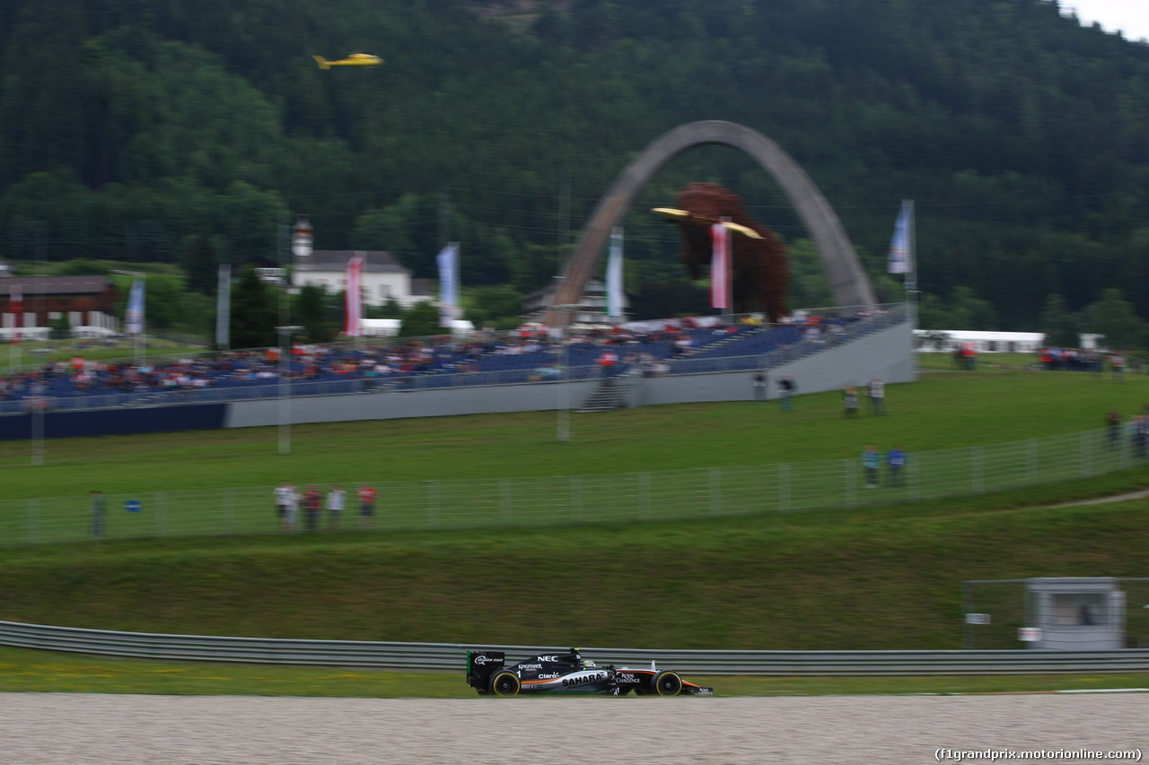 GP AUSTRIA, 19.06.2015- Prove Libere 1, Sergio Perez (MEX) Sahara Force India F1 Team VJM08