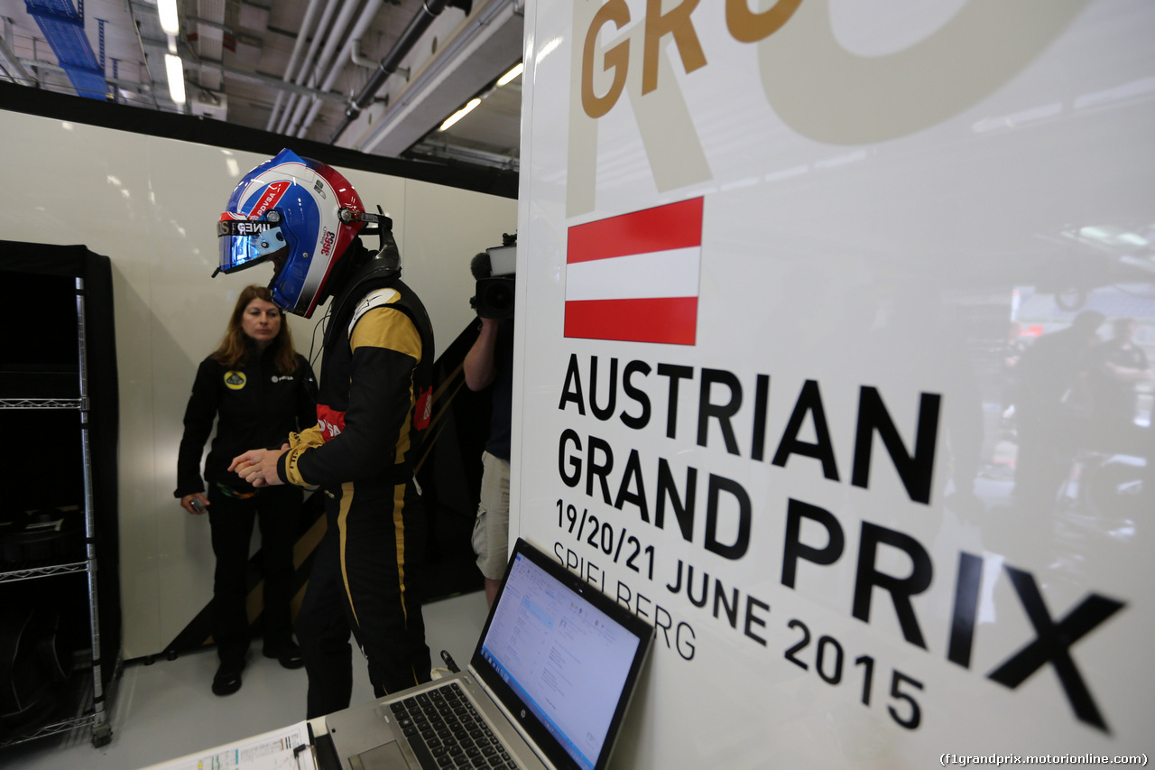 GP AUSTRIA, 19.06.2015- Prove Libere 1, Jolyon Palmer (GBR)  Lotus F1 Team E23 deserve e developing driver