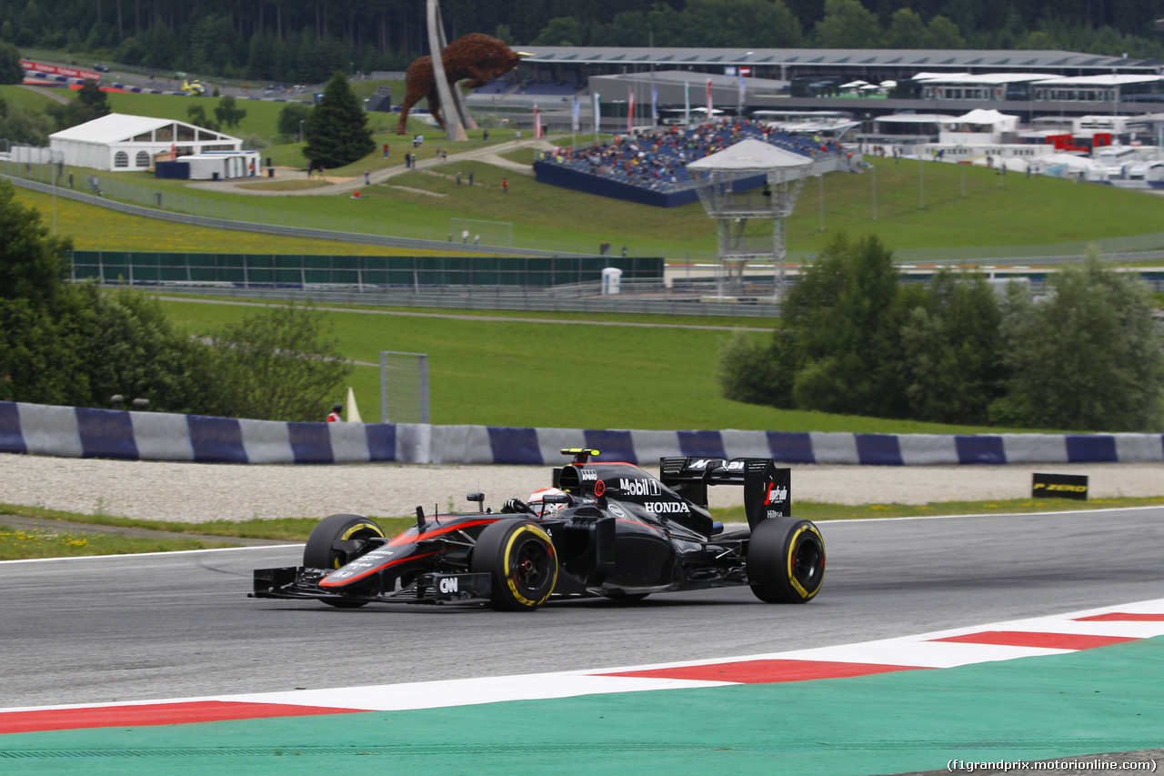 GP AUSTRIA, 19.06.2015- Prove Libere 2, Jenson Button (GBR) McLaren Honda MP4-30