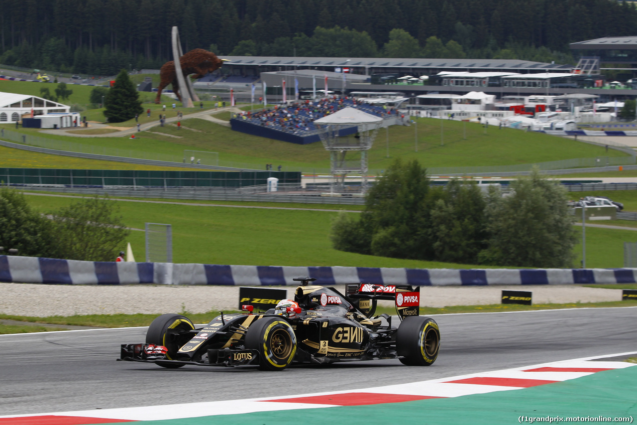 GP AUSTRIA, 19.06.2015- Prove Libere 2, Romain Grosjean (FRA) Lotus F1 Team E23