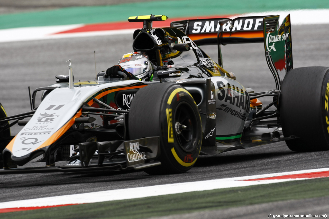 GP AUSTRIA, 19.06.2015- Prove Libere 2, Sergio Perez (MEX) Sahara Force India F1 Team VJM08