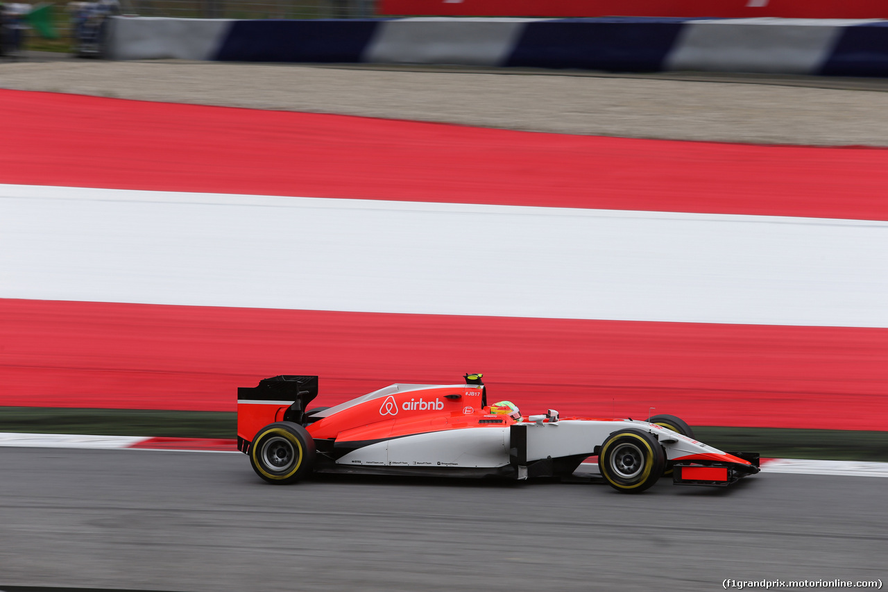 GP AUSTRIA, 19.06.2015- Prove Libere 2, Roberto Merhi (ESP) Manor Marussia F1 Team