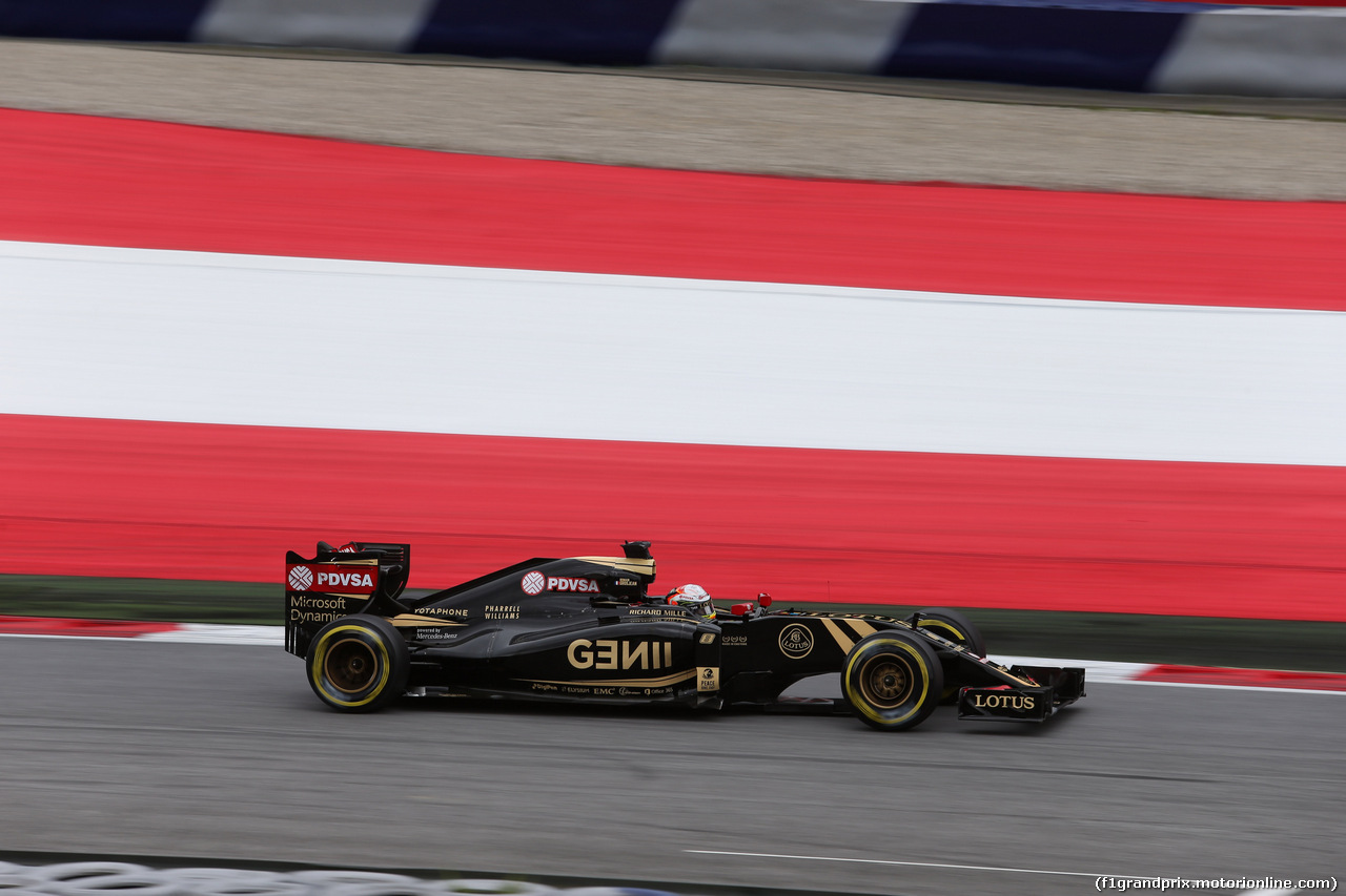 GP AUSTRIA, 19.06.2015- Prove Libere 2, Romain Grosjean (FRA) Lotus F1 Team E23