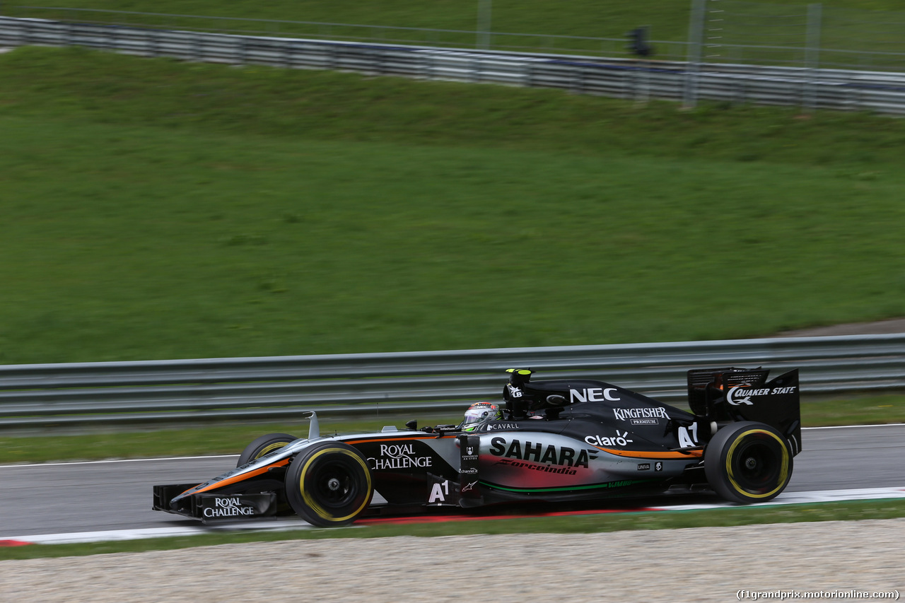 GP AUSTRIA, 19.06.2015- Prove Libere 2, Sergio Perez (MEX) Sahara Force India F1 Team VJM08