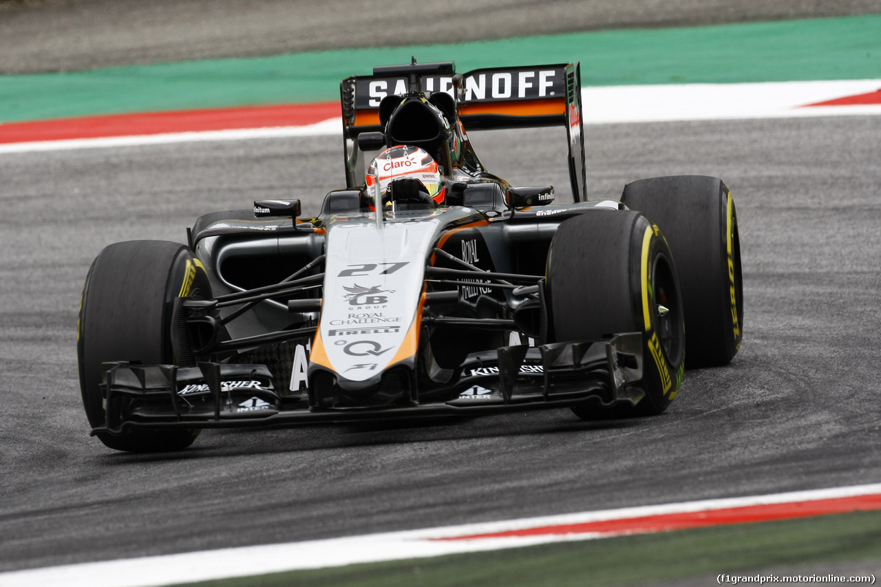 GP AUSTRIA, 19.06.2015- Prove Libere 2, Nico Hulkenberg (GER) Sahara Force India F1 VJM08