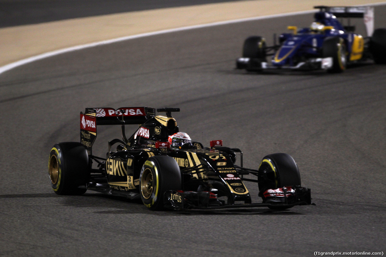 GP BAHRAIN, 19.04.2015 - Gara, Romain Grosjean (FRA) Lotus F1 Team E23