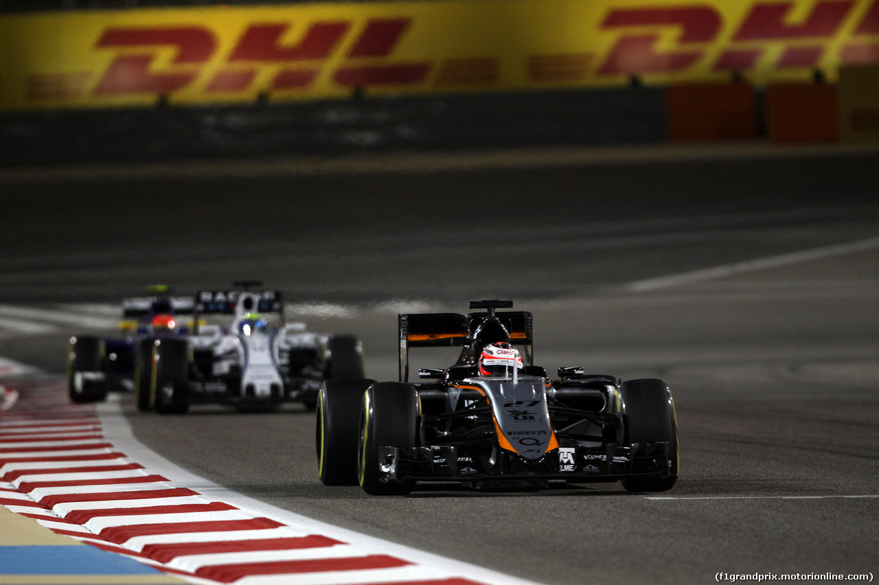 GP BAHRAIN, 19.04.2015 - Gara, Nico Hulkenberg (GER) Sahara Force India F1 VJM08