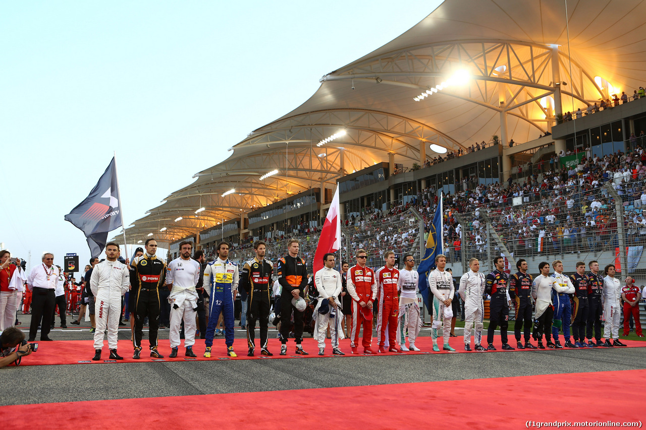 GP BAHRAIN, 19.04.2015 - Gara, The grid