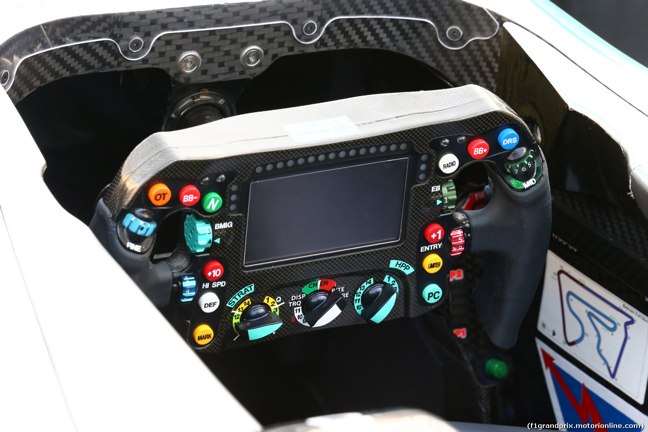 GP BAHRAIN, 16.04.2015 - The Steering wheel of Mercedes AMG F1 W06