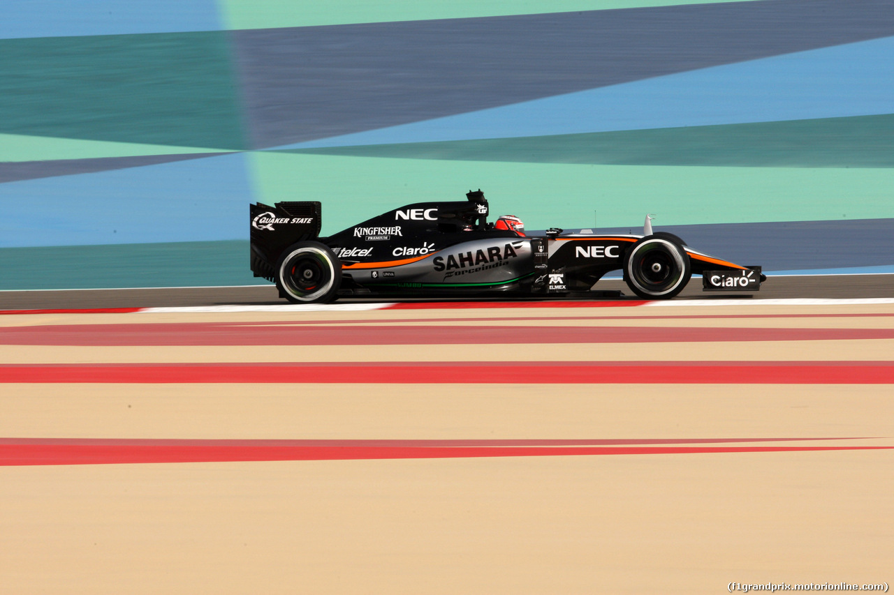 GP BAHRAIN, 18.04.2015 - Prove Libere 3, Nico Hulkenberg (GER) Sahara Force India F1 VJM08