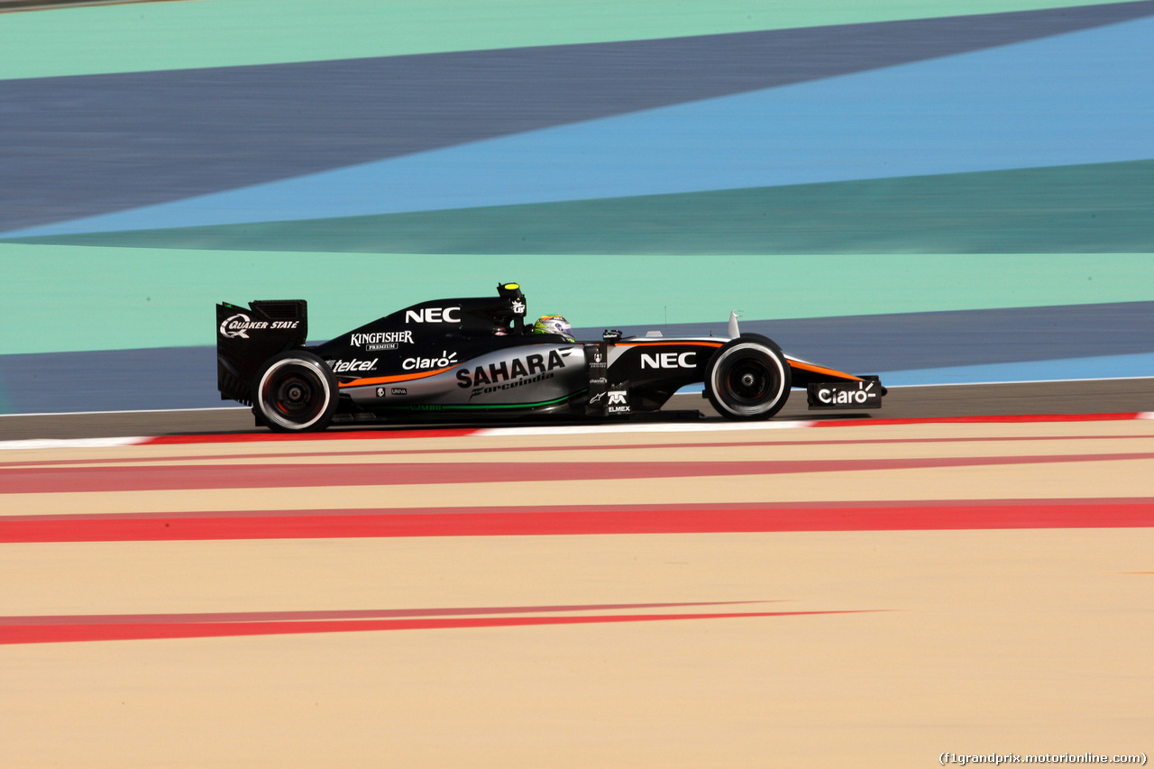 GP BAHRAIN, 18.04.2015 - Prove Libere 3, Sergio Perez (MEX) Sahara Force India F1 VJM08