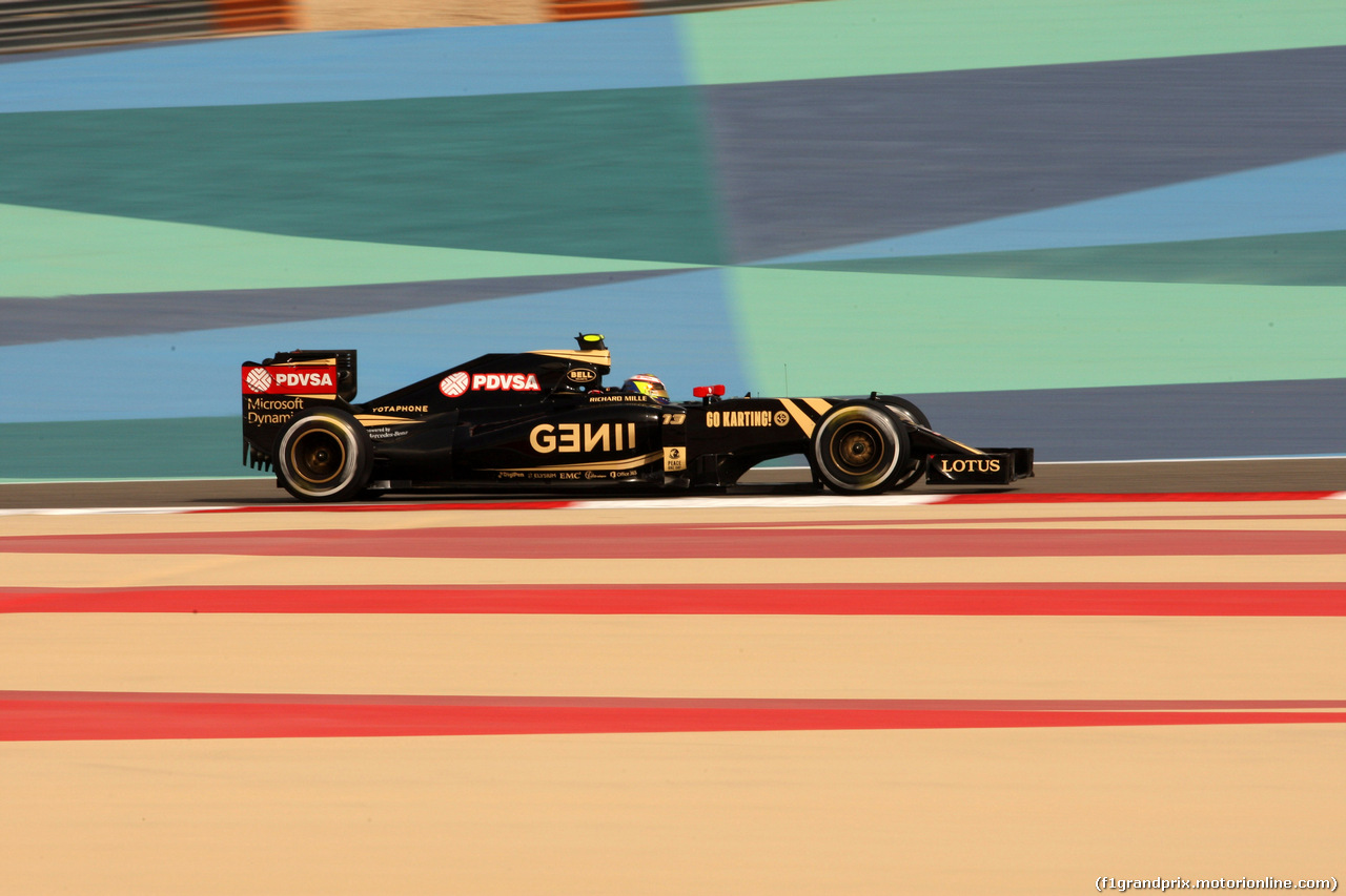 GP BAHRAIN, 18.04.2015 - Prove Libere 3, Pastor Maldonado (VEN) Lotus F1 Team E23