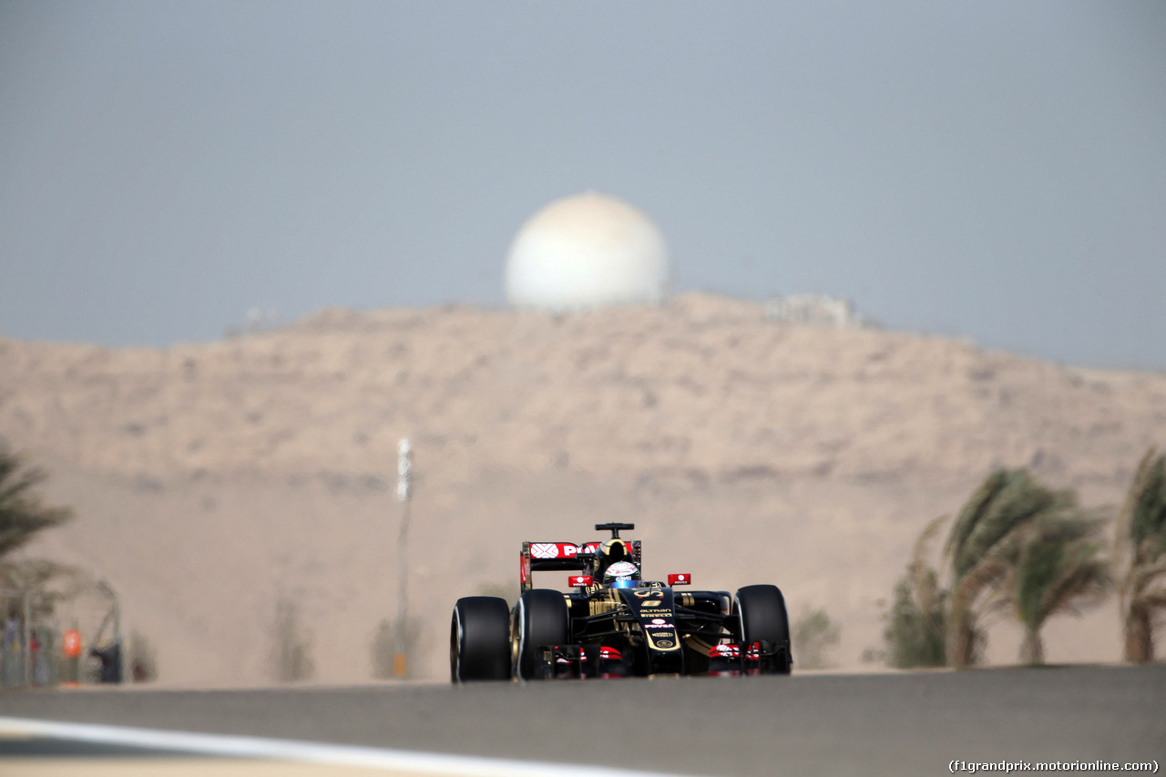 GP BAHRAIN, 18.04.2015 - Prove Libere 3, Romain Grosjean (FRA) Lotus F1 Team E23