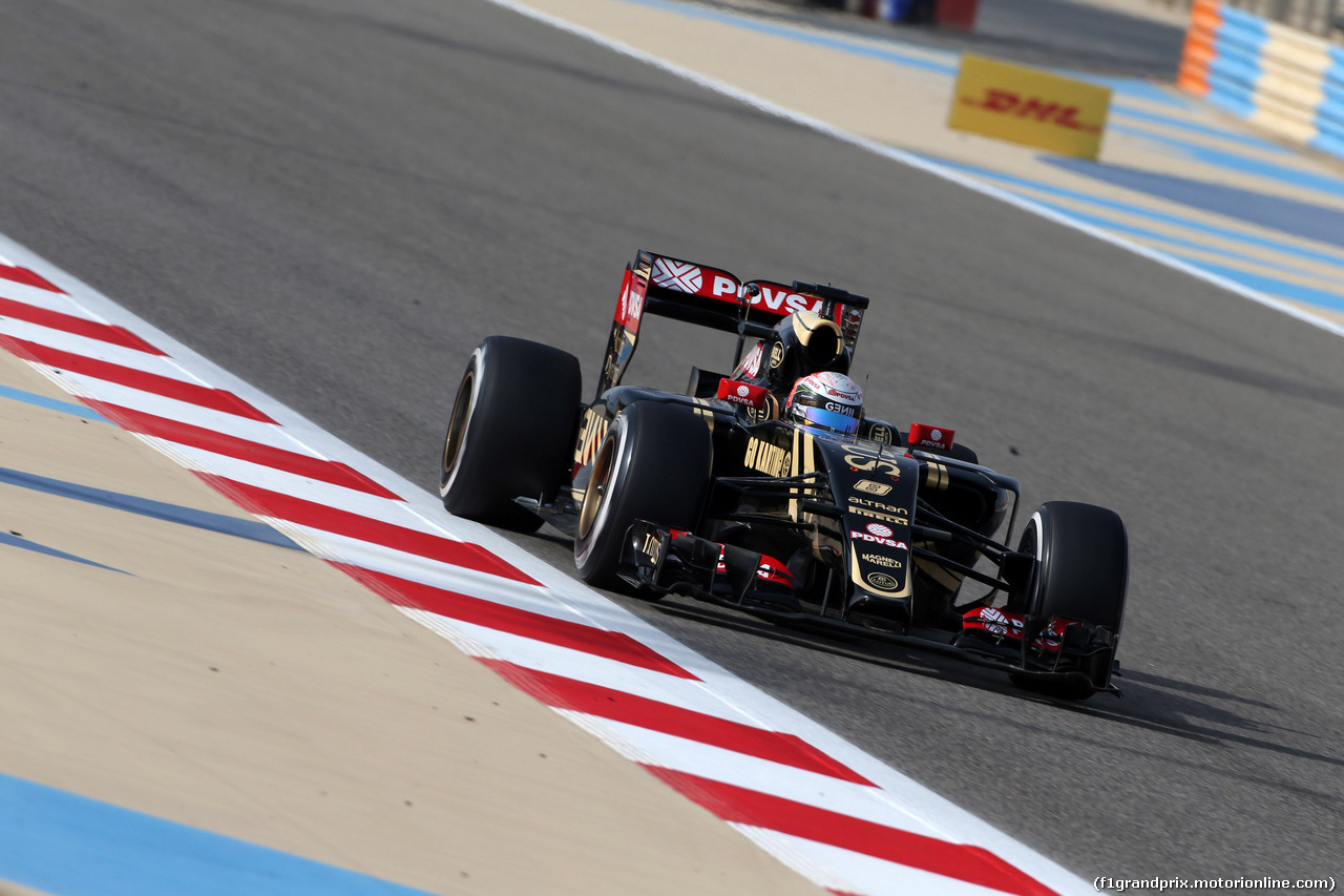 GP BAHRAIN, 18.04.2015 - Prove Libere 3, Romain Grosjean (FRA) Lotus F1 Team E23