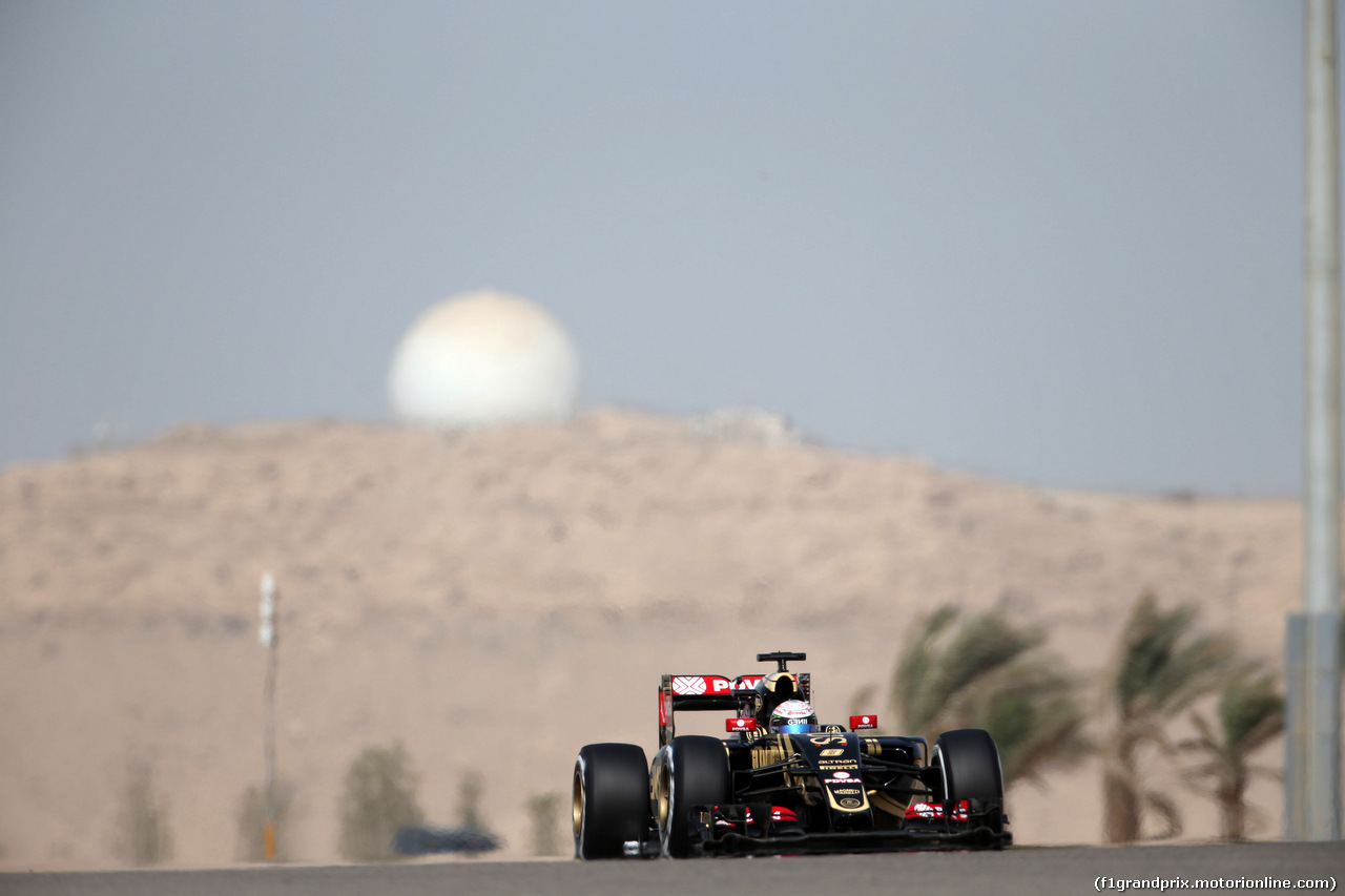 GP BAHRAIN, 18.04.2015 - Prove Libere 3, Romain Grosjean (FRA) Lotus F1 Team E23