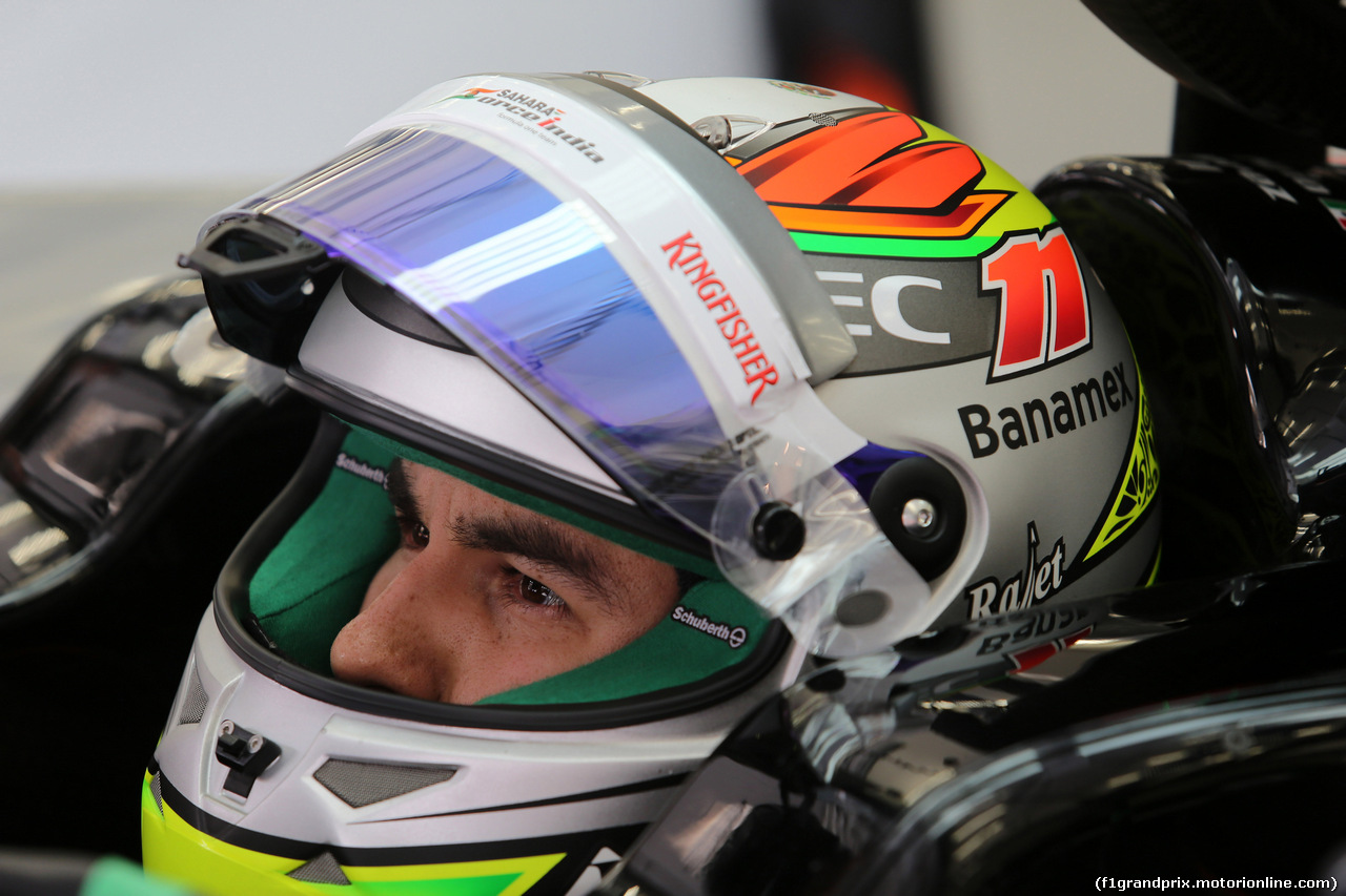 GP BAHRAIN, 18.04.2015 - Prove Libere 3, Sergio Perez (MEX) Sahara Force India F1 VJM08