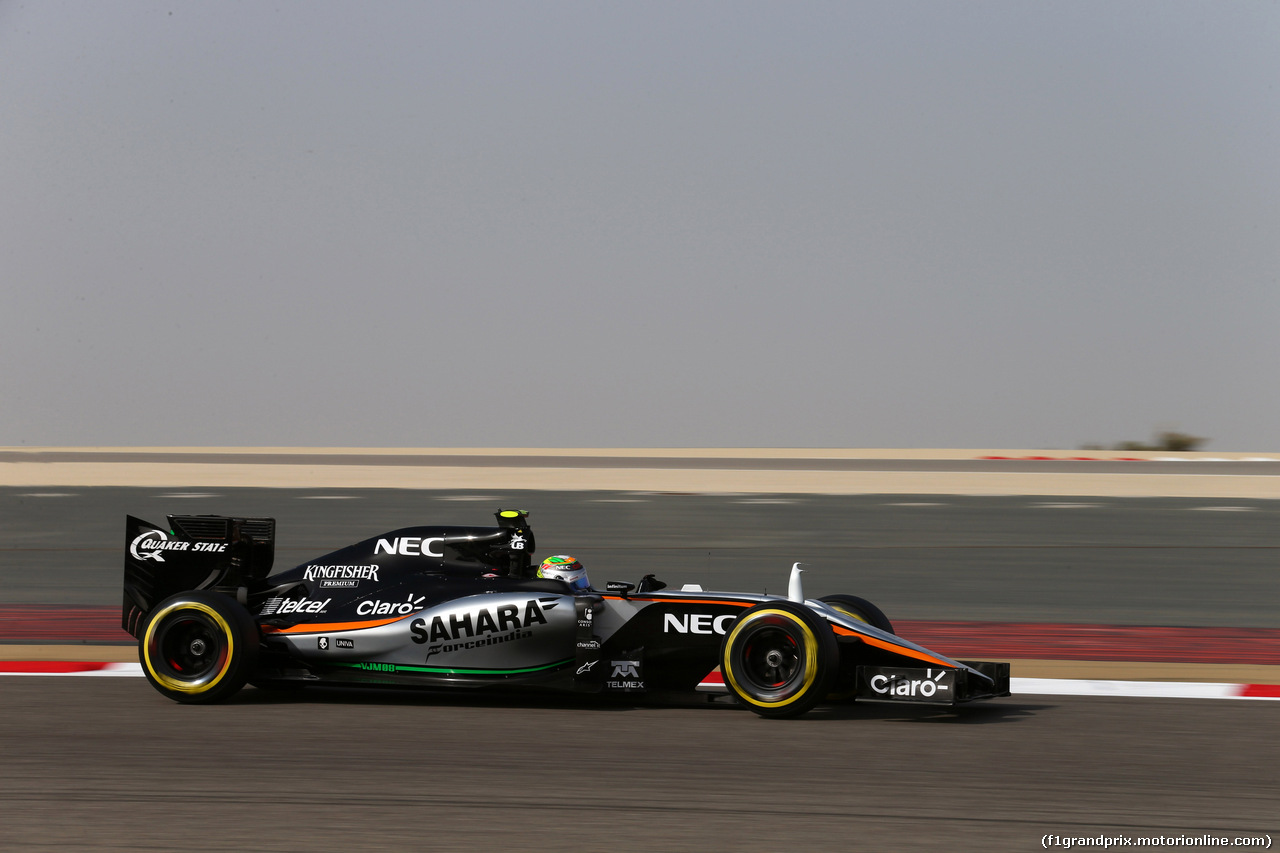 GP BAHRAIN, 18.04.2015 - Prove Libere 3, Sergio Perez (MEX) Sahara Force India F1 VJM08