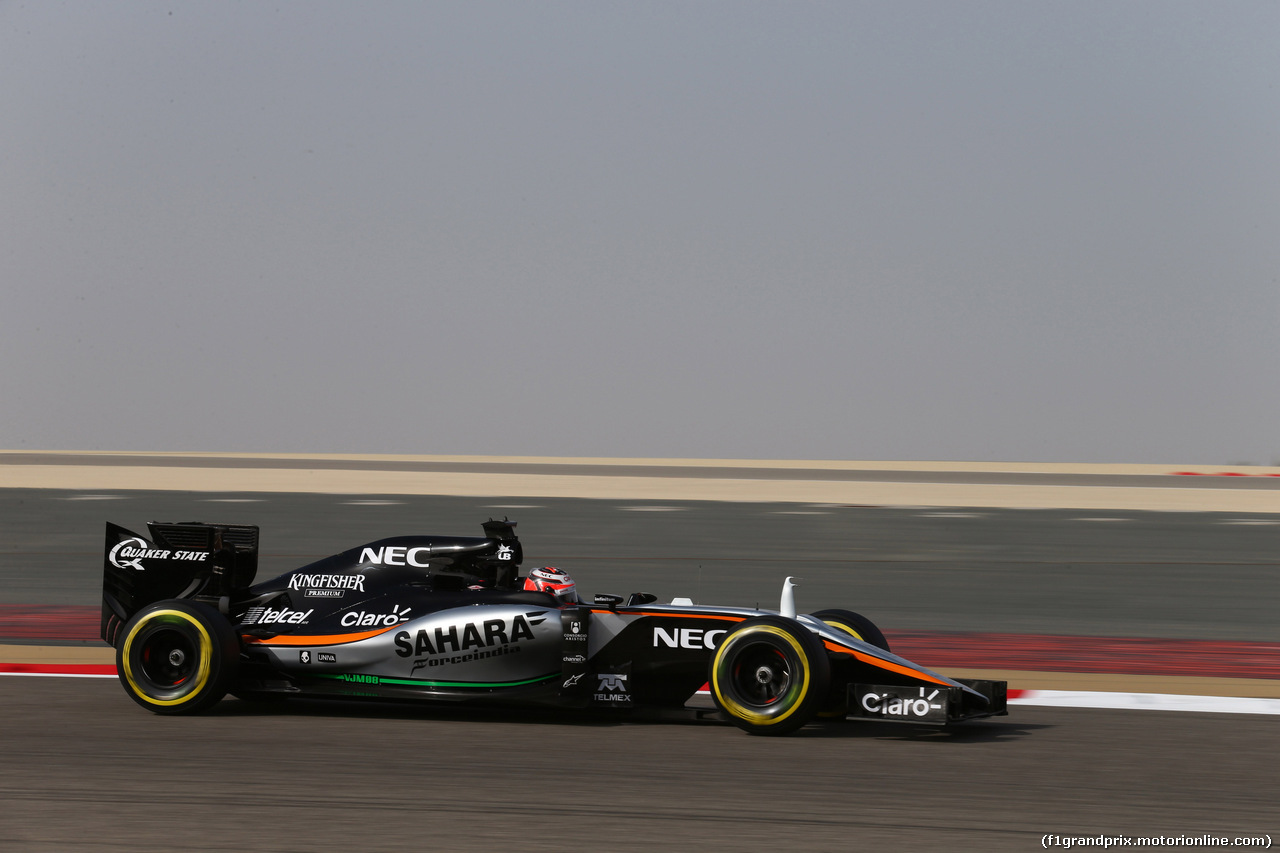 GP BAHRAIN, 18.04.2015 - Prove Libere 3, Nico Hulkenberg (GER) Sahara Force India F1 VJM08