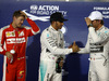 GP BAHRAIN, 18.04.2015 - Qualifiche, Lewis Hamilton (GBR) Mercedes AMG F1 W06 pole position, secondo Sebastian Vettel (GER) Ferrari SF15-T e terzo Nico Rosberg (GER) Mercedes AMG F1 W06