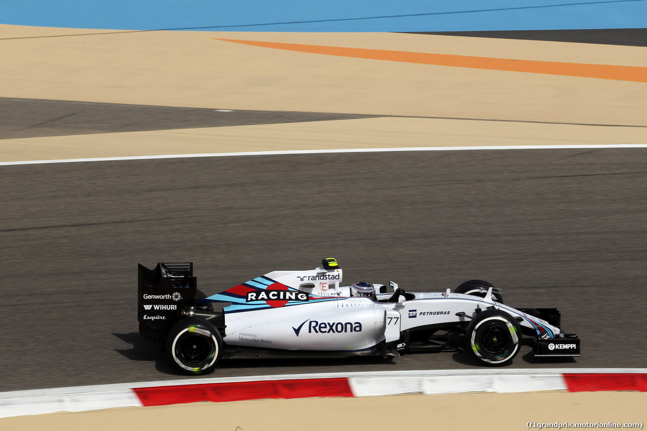 GP BAHRAIN, 17.04.2015 - Prove Libere 1, Valtteri Bottas (FIN) Williams F1 Team FW37