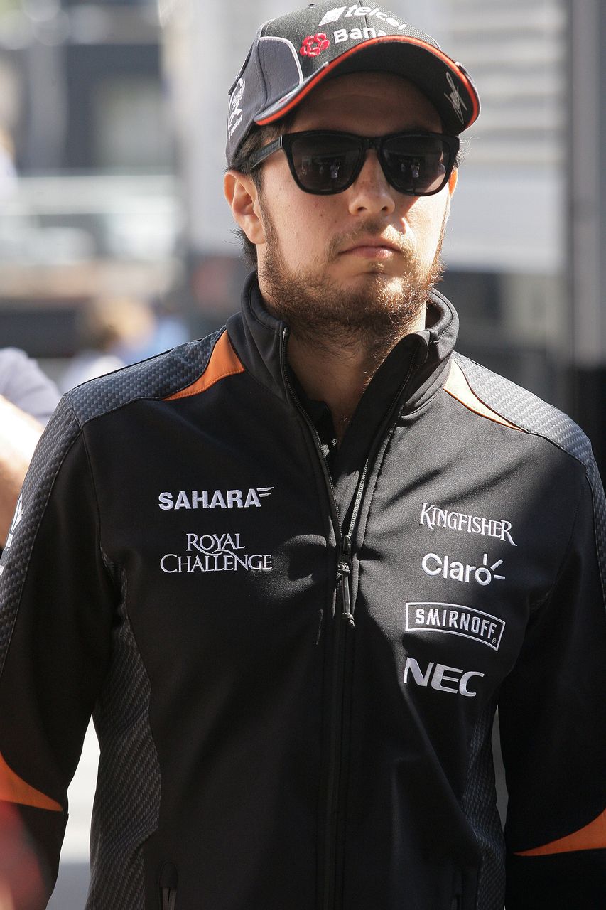 GP BELGIO, 23.08.2015 - Sergio Perez (MEX) Sahara Force India F1 VJM08