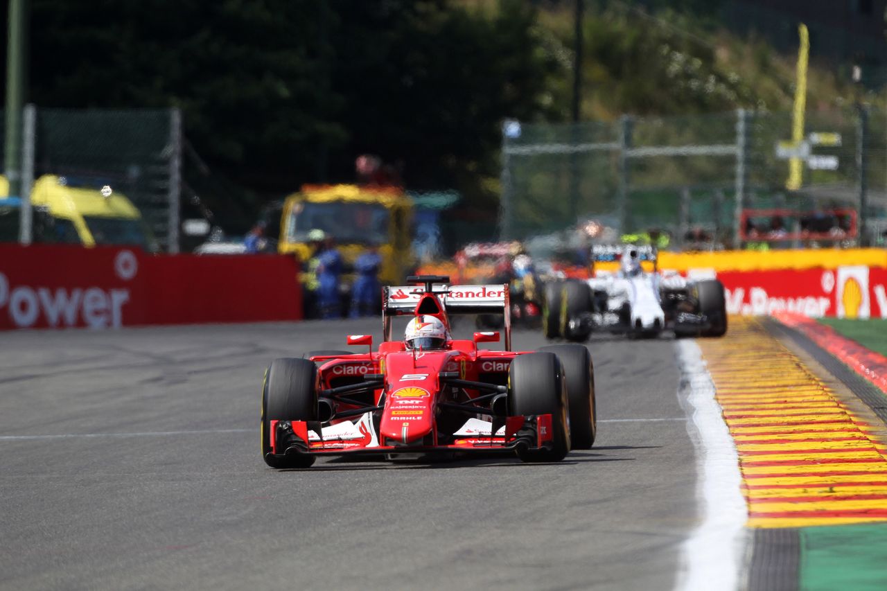 GP BELGIO, 23.08.2015 - Gara, Sebastian Vettel (GER) Ferrari SF15-T