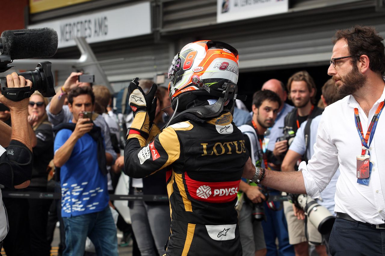 GP BELGIO, 23.08.2015 - Gara, terzo Romain Grosjean (FRA) Lotus F1 Team E23