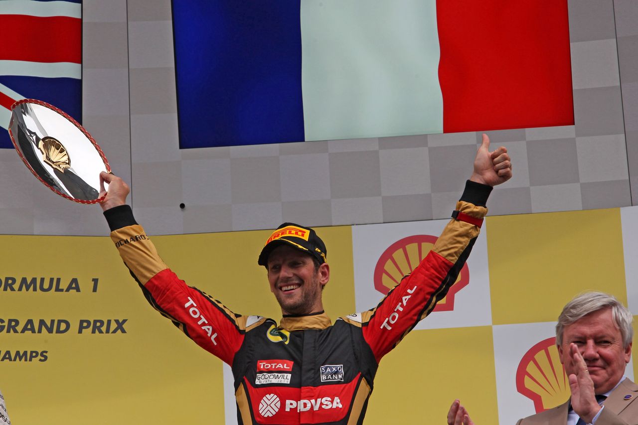 GP BELGIO, 23.08.2015 - Gara, terzo Romain Grosjean (FRA) Lotus F1 Team E23
