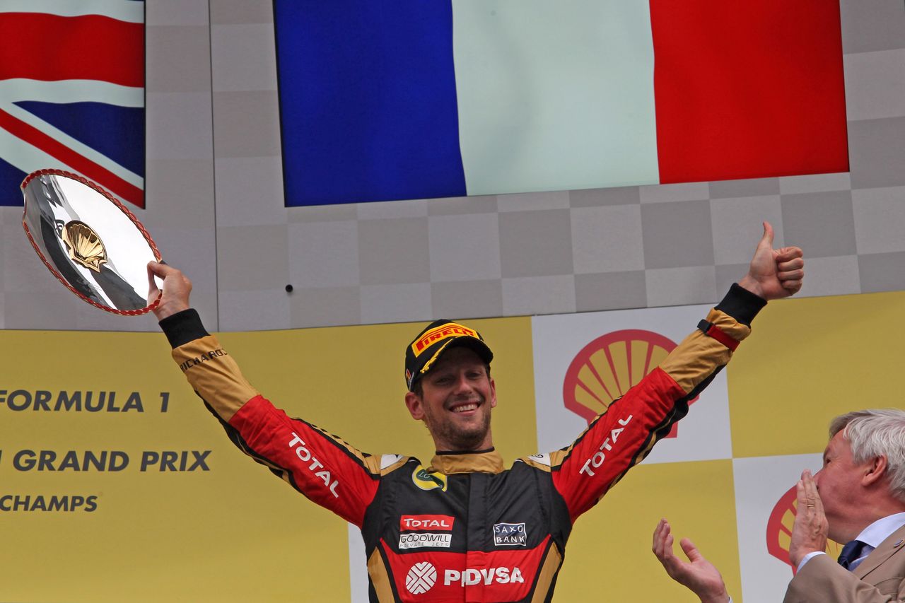 GP BELGIO, 23.08.2015 - Gara, terzo Romain Grosjean (FRA) Lotus F1 Team E23