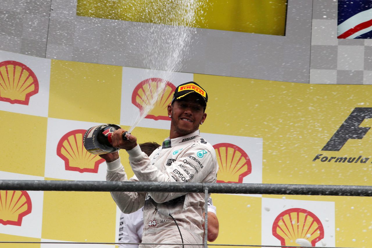 GP BELGIO, 23.08.2015 - Gara, 1st position Lewis Hamilton (GBR) Mercedes AMG F1 W06