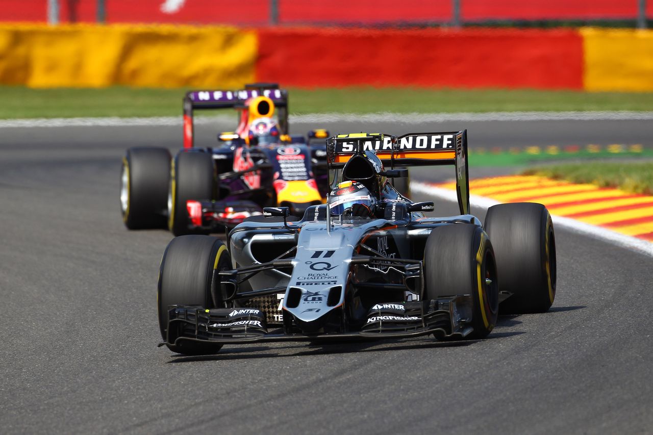 GP BELGIO, 23.08.2015 - Gara, Sergio Perez (MEX) Sahara Force India F1 VJM08